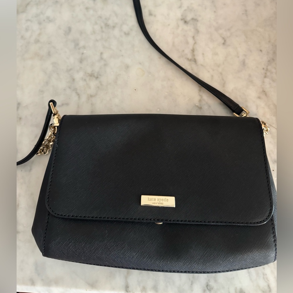 kate spade Black Crossbody Bag with Gold Hardware